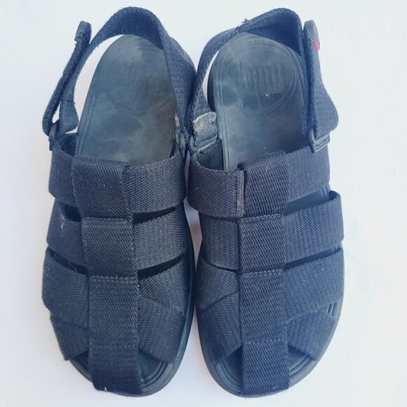 FitFlop Men\'s Black F-FISHER Textile Fisherman Sandals - size 9 main image 2